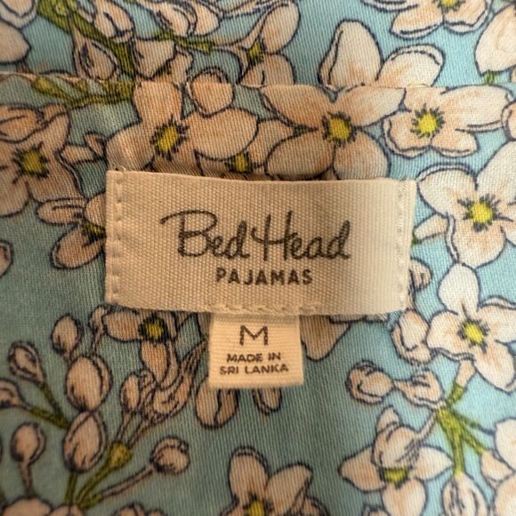 Bed Head Pajamas Set Short Sleeves Shorts Flannel Medium Organic Cotton Lounge - Picture 6 of 16